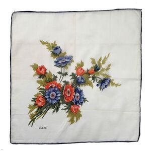 Vintage Floral Colette Bridesmaid Handkerchief Signed Wedding Cottagecore